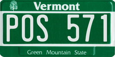 VT license plate POS571