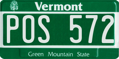 VT license plate POS572
