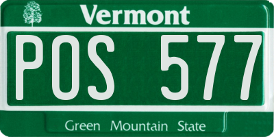 VT license plate POS577
