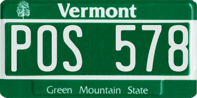 VT license plate POS578