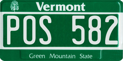 VT license plate POS582