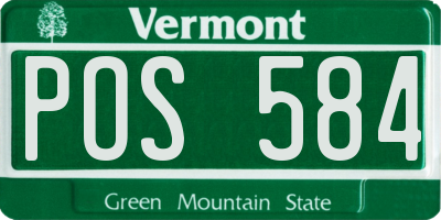 VT license plate POS584