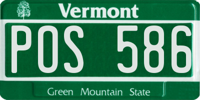VT license plate POS586