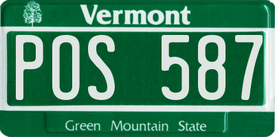 VT license plate POS587