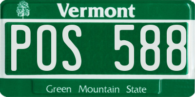 VT license plate POS588