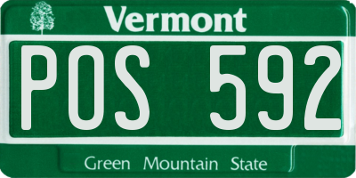 VT license plate POS592