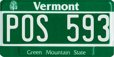 VT license plate POS593