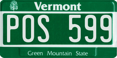 VT license plate POS599
