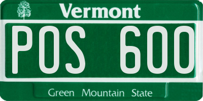 VT license plate POS600