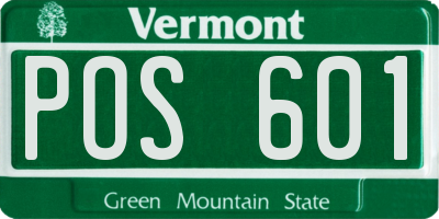 VT license plate POS601