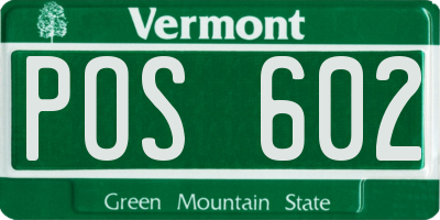 VT license plate POS602