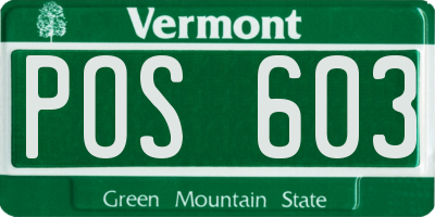 VT license plate POS603