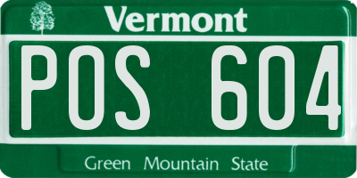 VT license plate POS604