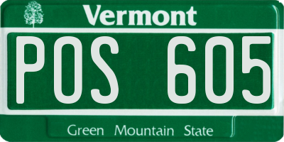VT license plate POS605
