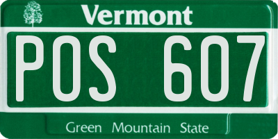VT license plate POS607