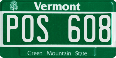 VT license plate POS608