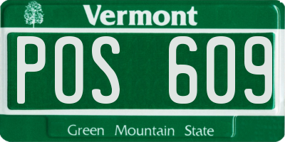 VT license plate POS609
