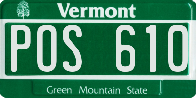 VT license plate POS610