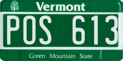 VT license plate POS613