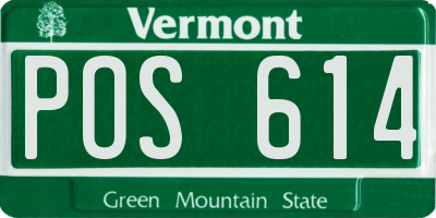 VT license plate POS614