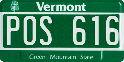 VT license plate POS616
