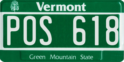 VT license plate POS618