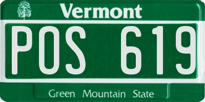 VT license plate POS619