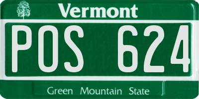 VT license plate POS624