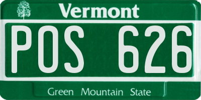 VT license plate POS626