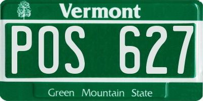 VT license plate POS627