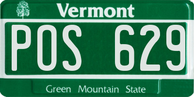 VT license plate POS629