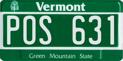 VT license plate POS631