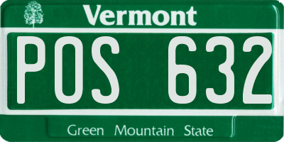VT license plate POS632