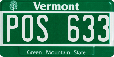 VT license plate POS633