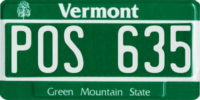 VT license plate POS635