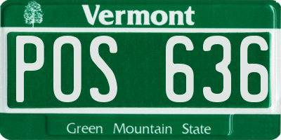 VT license plate POS636