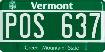 VT license plate POS637