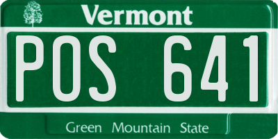 VT license plate POS641