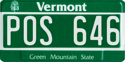 VT license plate POS646