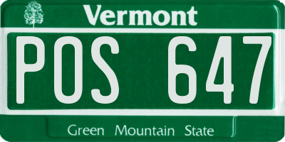 VT license plate POS647