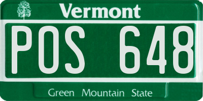 VT license plate POS648