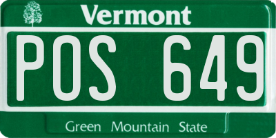 VT license plate POS649
