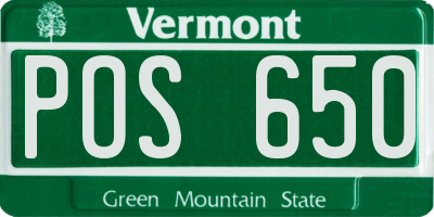 VT license plate POS650