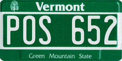 VT license plate POS652