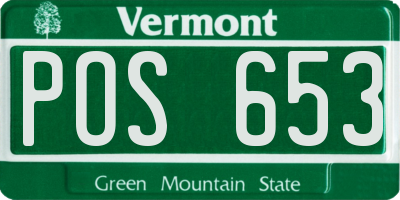 VT license plate POS653