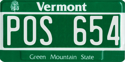 VT license plate POS654