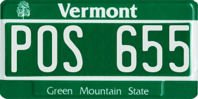 VT license plate POS655