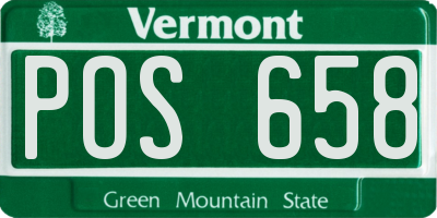 VT license plate POS658