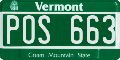 VT license plate POS663