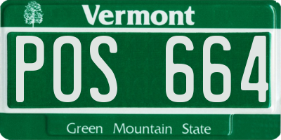VT license plate POS664